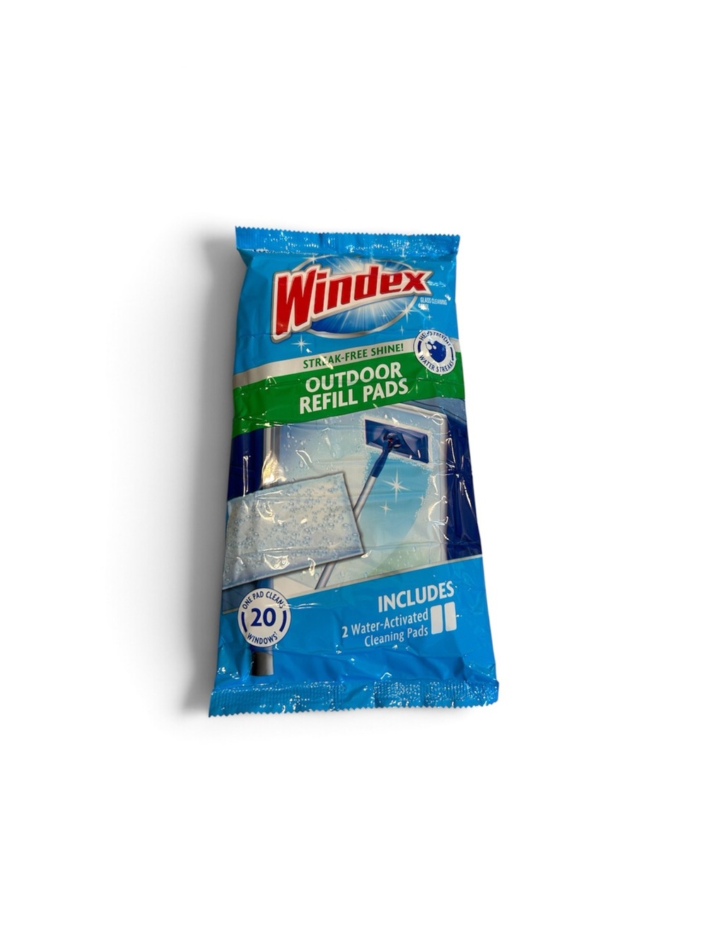 1 Package  Windex Outdoor Refill Pads for Cleaning Glass Windows - 2 Pads, New